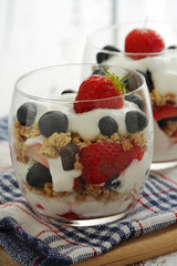 Yogurt with fresh berry and granola	