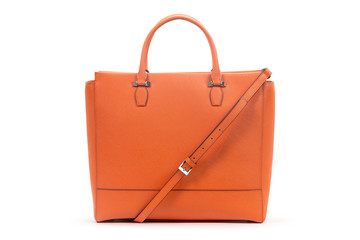 New leather female bag isolated on white background