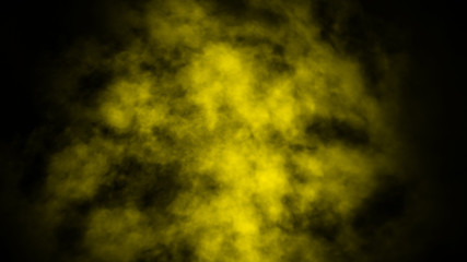 Yellow fog or smoke isolated special effect on the floor. Yellow cloudiness, mist or smog background. Design element.