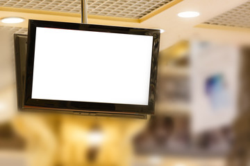 Fototapeta premium Billboard mockup near an escalator at a train station