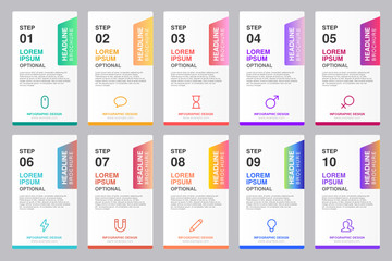  infographic step design template for business 10 step