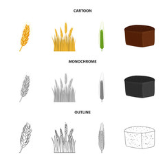 Vector illustration of agriculture and farming symbol. Set of agriculture and plant stock symbol for web.