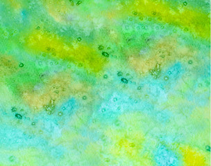 Abstract watercolor background of yellow green color. design concept .Turquoise Texture