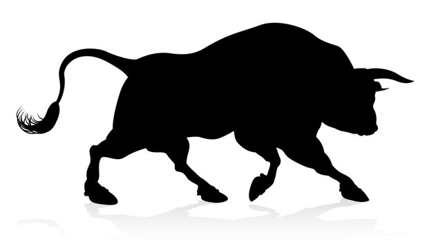 recommend clip art: A high quality detailed bull male cow cattle animal silhouette