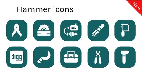 hammer icon set