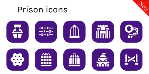 prison icon set