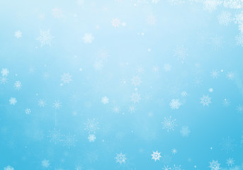 Naklejka na ściany i meble Abstract Blue Winter Background with Ice and Snow