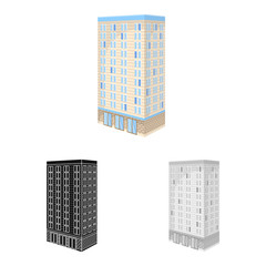 Vector illustration of office and skyscraper icon. Set of office and company stock vector illustration.