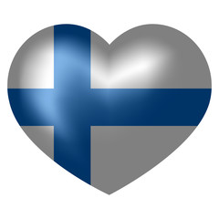 Obraz premium Flag of Finland in heart shape. 3d vector illustration.