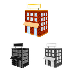 Vector illustration of house and residential icon. Collection of house and town vector icon for stock.