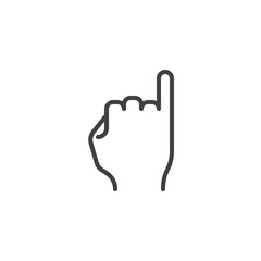 Obraz premium Promise hand gesture line icon. linear style sign for mobile concept and web design. Fist with elongated little finger outline vector icon. Symbol, logo illustration. Vector graphics