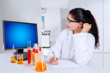 Female researcher working in the laboratory