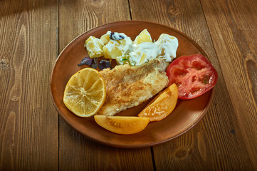 Grilled snapper with yoghurt potatoes