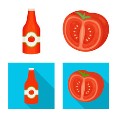 Vector design of vegetable and delicious symbol. Collection of vegetable and natural vector icon for stock.