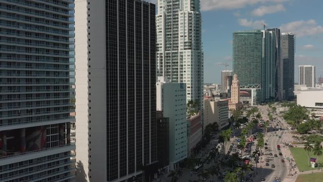 Skyscrapers in the Central Business District in Downtown Miami, Floeida