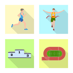 Isolated object of sport and winner icon. Set of sport and fitness stock symbol for web.