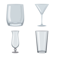 Vector illustration of dishes and container logo. Collection of dishes and glassware stock symbol for web.