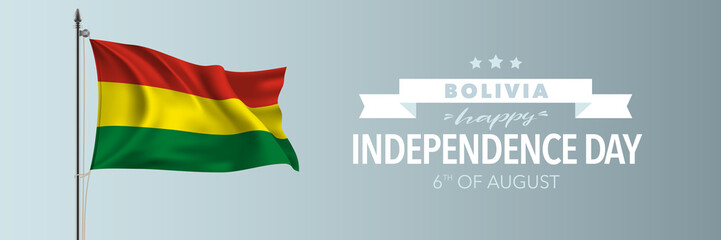 Bolivia independence day greeting card, banner vector illustration
