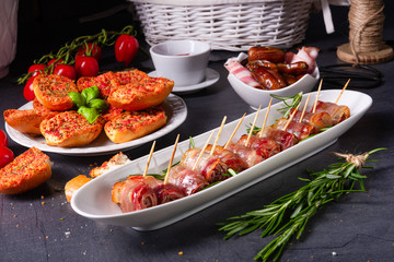  dates wrapped in bacon and delicious tapas