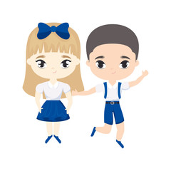 cute little students avatar character