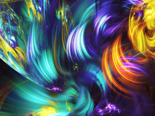 Obraz premium blue abstract fractal background 3d rendering illustration