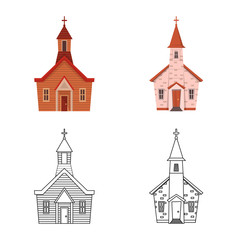 Vector illustration of cult and temple sign. Collection of cult and parish vector icon for stock.