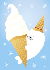 ソフトクリームと海豹 © 川崎市民団体Coaクラブ