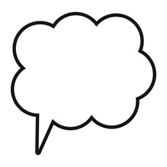 Thinking cloud, Dialog box line icon, chat cartoon bubbles. Blank empty line speech bubbles.