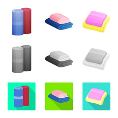 Vector illustration of soft and clean sign. Set of soft and household stock symbol for web.