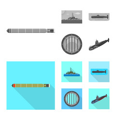 Vector illustration of war and ship symbol. Collection of war and fleet vector icon for stock.