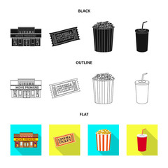 Vector illustration of television and filming icon. Set of television and viewing stock symbol for web.