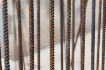Close up of rusty Rebar for construction