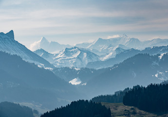 Aussicht von Risisegg zur Schrattenfluh