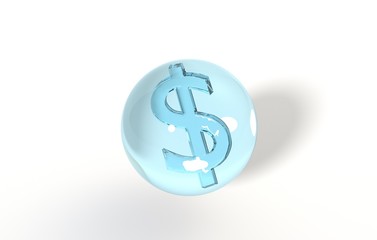 dollar sign currency bubble,  3d illustration