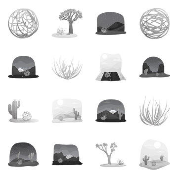 Vector design of countryside and pasture symbol. Collection of countryside and nature stock symbol for web.
