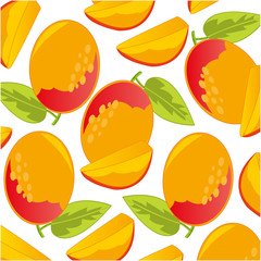 Vector illustration of the pattern of the ripe fruit mango