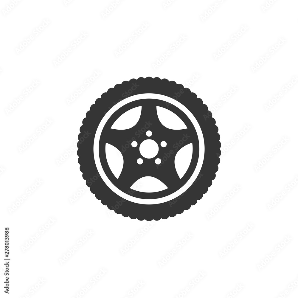 Poster car wheels icon template color editable. wheels symbol vector sign isolated on white background. sim