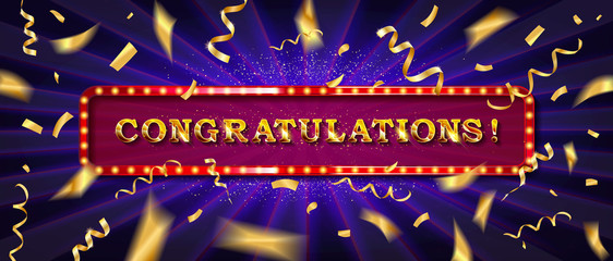 Congratulations banner with glitter decoration