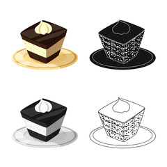 Isolated object of cake and food icon. Collection of cake and dessert stock symbol for web.