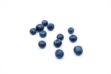 Blueberries on white background