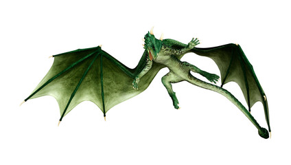 Obraz premium 3D Rendering Fairy Tale Dragon on White