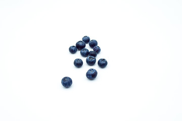 Blueberries collection on white background