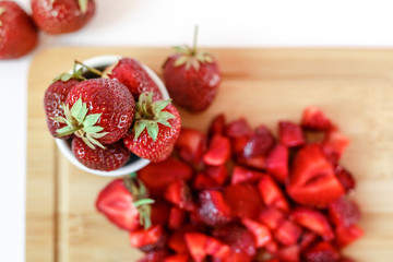 Healthy  and fresh strawberry on white background