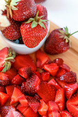 Healthy  and fresh strawberry on white background