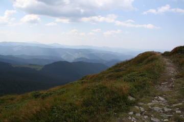 landscape with mountains and clouds