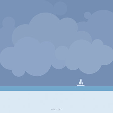 August - Flat illustration