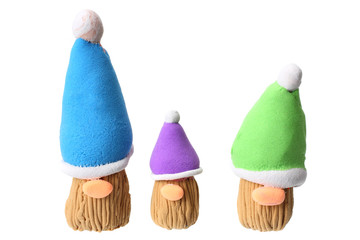 plasticine gnome isolated on white background. modelling clay