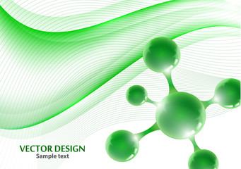 Abstract scientific molecule background for medicine, science, technology, chemistry. Waves flow. Design wallpaper or banner.
