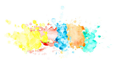 Multicolor watercolor horizontal stripe.