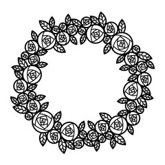 Circle abstract Line Wreath rose flower vector design